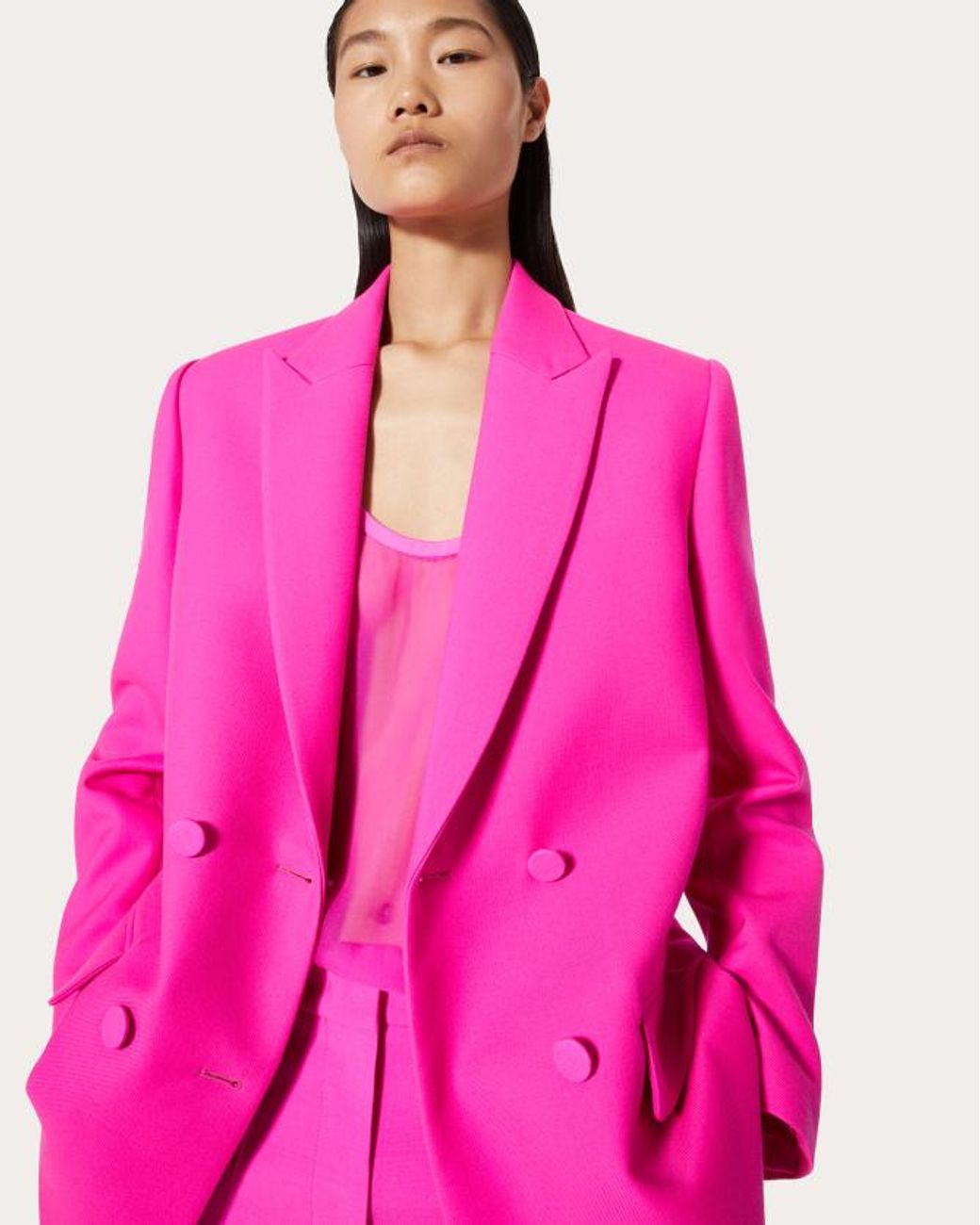 Valentino Pink Double-Breasted Blazer