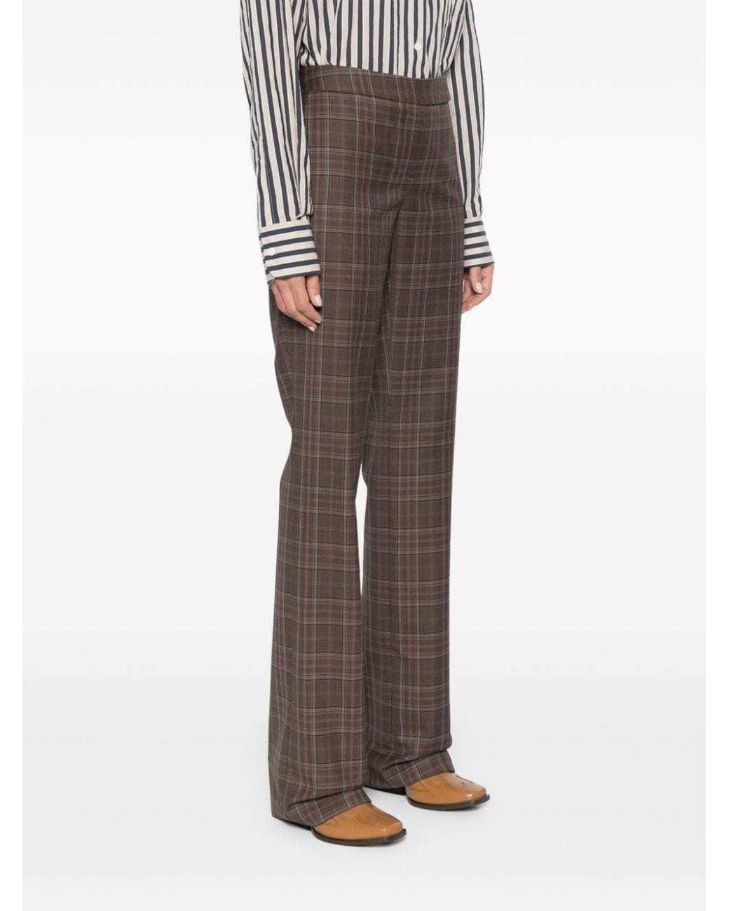 Stella McCartney Gray Checked Trousers