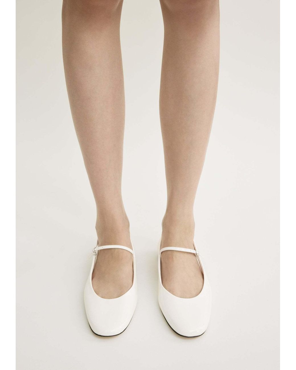 Totême White Totême Buckle Fastened Slingback Flats
