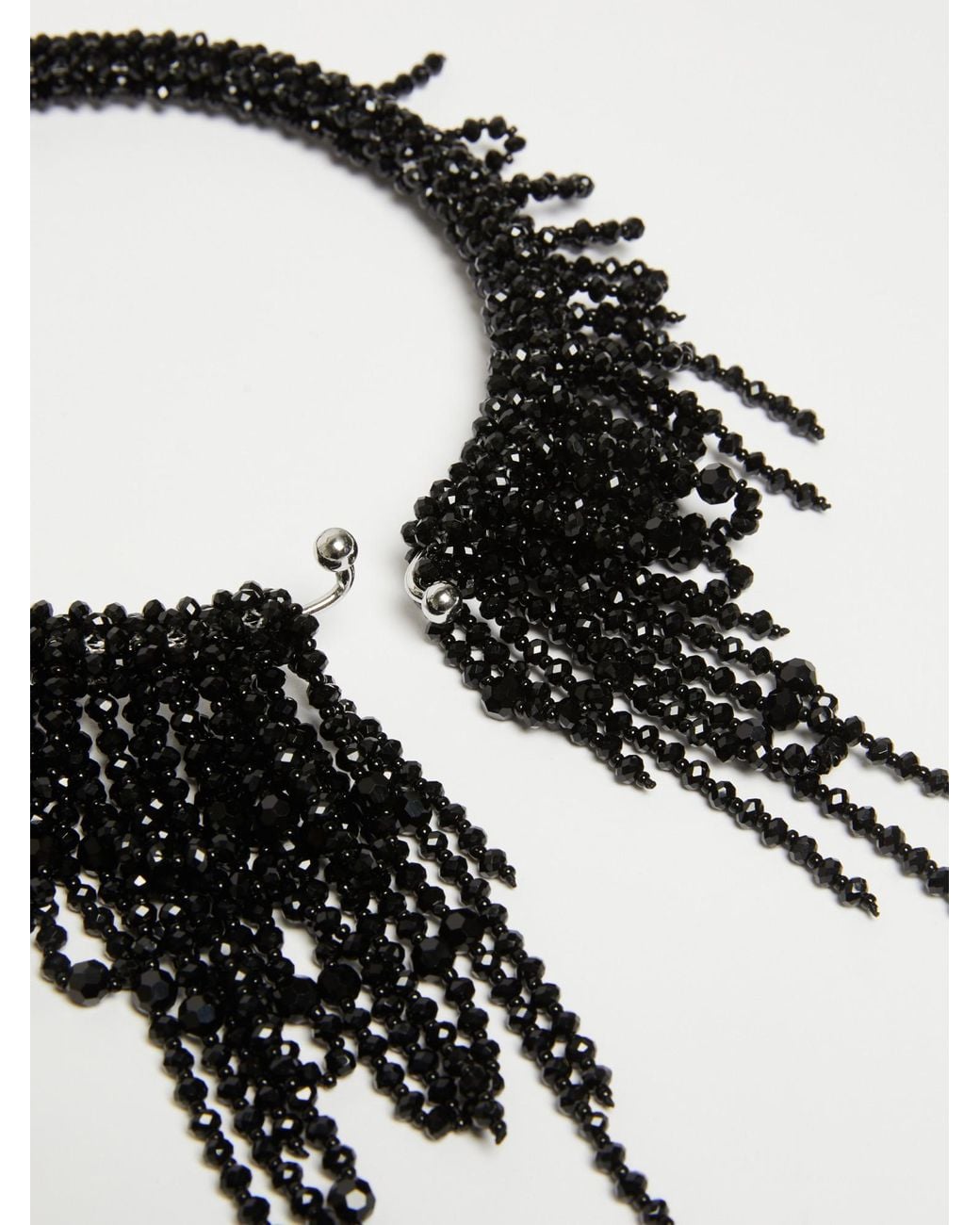 Weekend by Maxmara Black Necklace Adorned With Cascading Beads