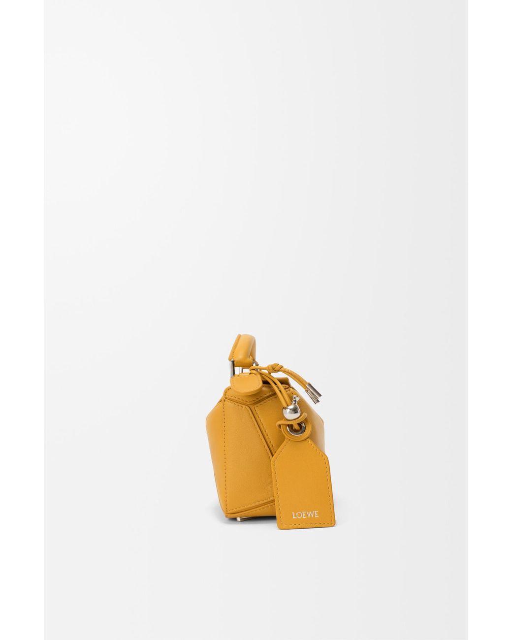 Loewe Yellow Mini Featherlight Puzzle Leather Tote Bag