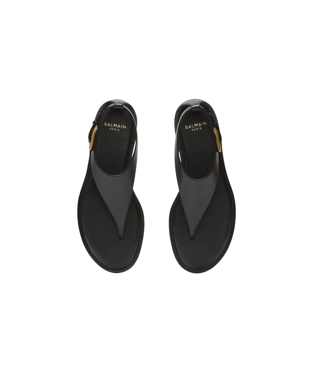 Balmain Brown Anthem Flat Toe-Post Sandals
