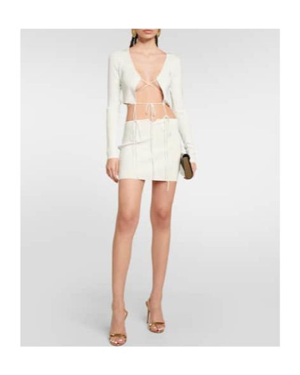 AYA MUSE White Cibari Cutout Minidress