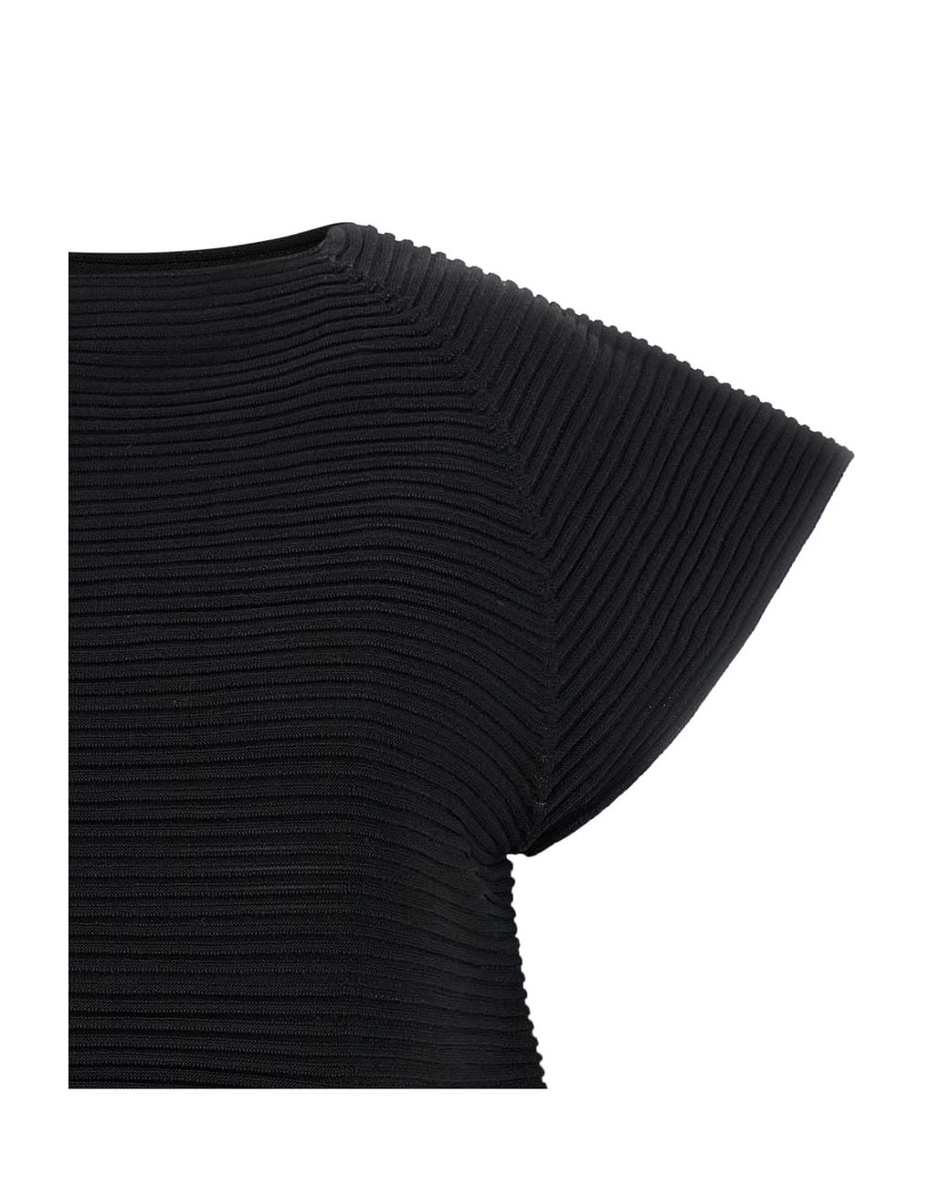 Issey Miyake Black Corrugated Knit Mini Dress