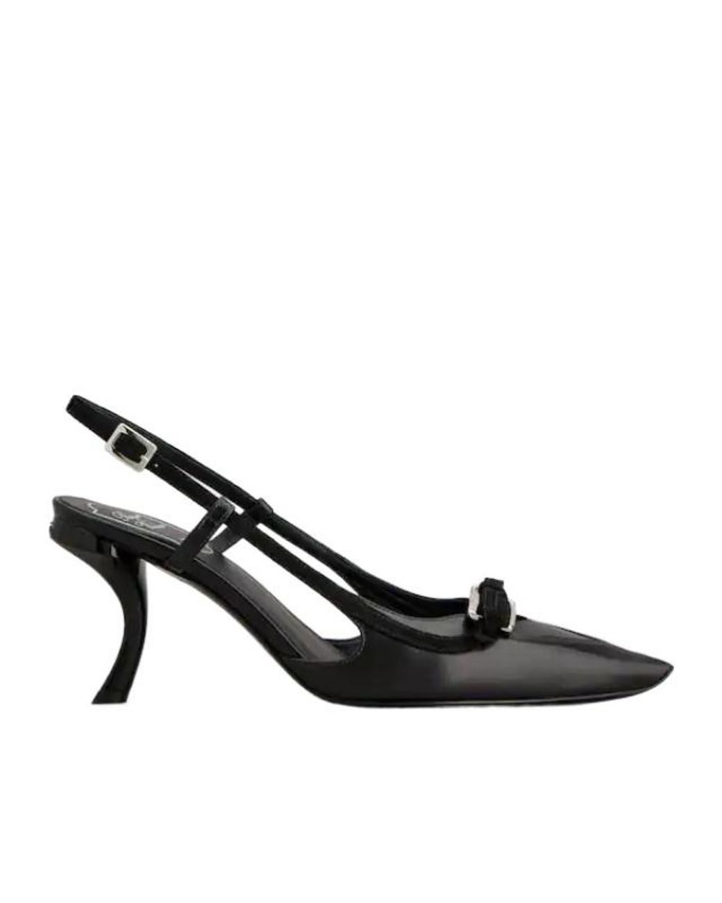 Roger Vivier Black Virgule Slingback Pumps