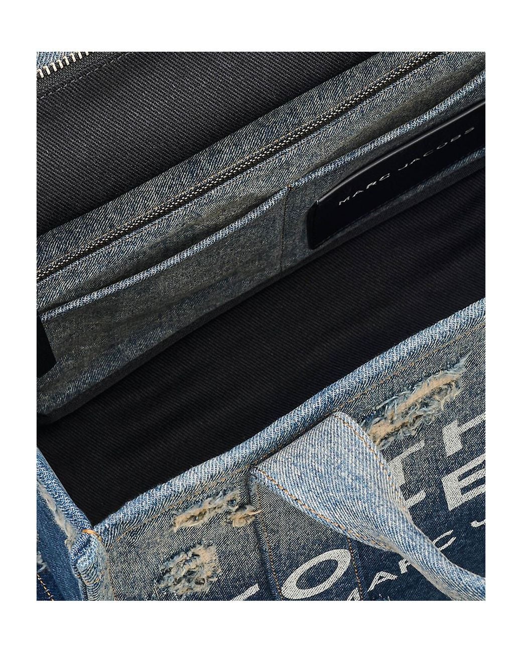Marc Jacobs Blue The Rip And Repair Denim Medium Tote Bag