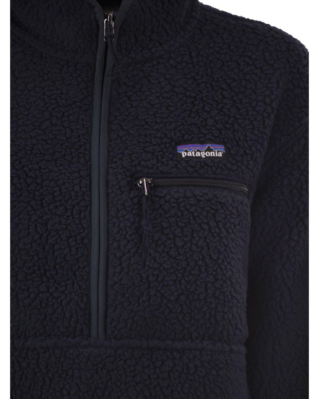 Patagonia Blue Retro Pile Half-Zipped Cardigan