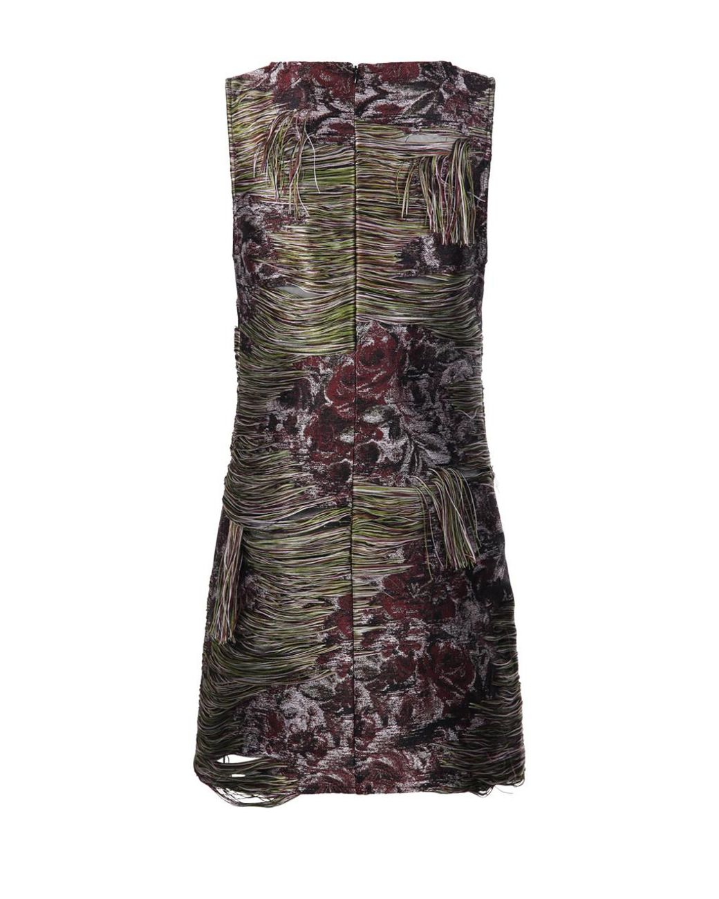 Ganni Black Tapestry Fringed Mini Dress