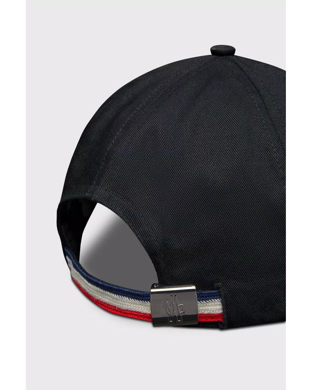 Moncler Black Logo Patch Curved Peak Baseball Cap for men
