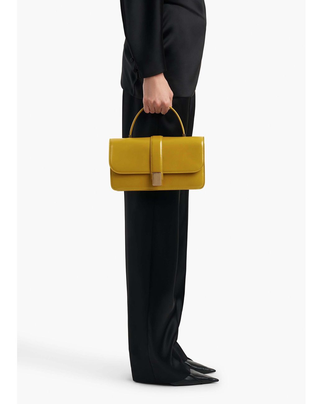 Khaite Yellow Blake Top-Handle Bag