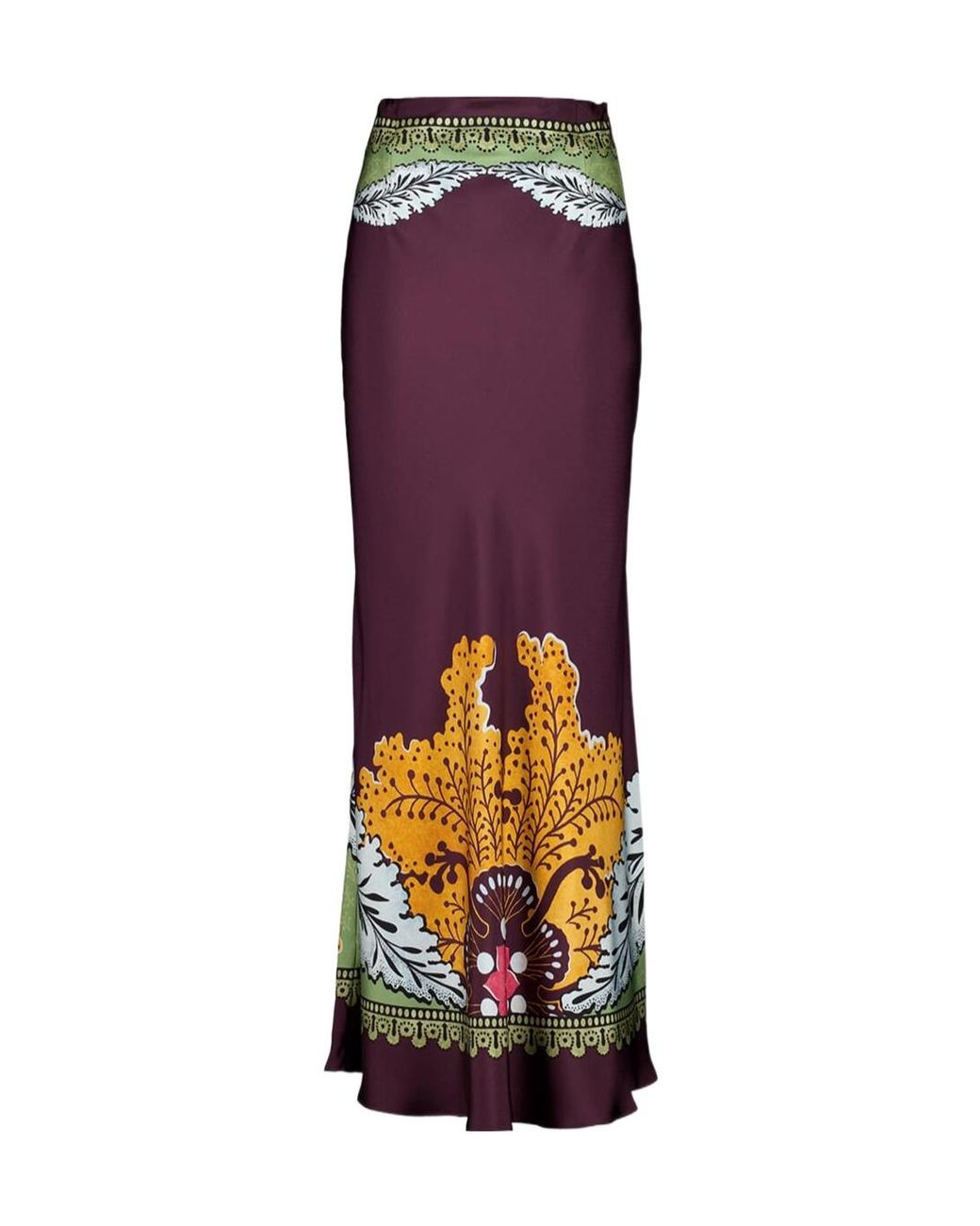 LaDoubleJ Purple Place-Print Maxi Skirt