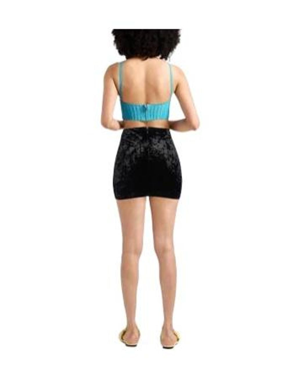 Isabel Marant Black Velvet High-Waisted Mini Skirt