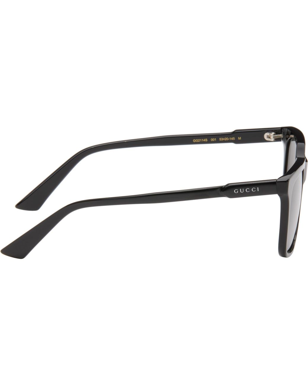 Gucci Black Eyewear Rectangle Frame Sunglasses for men