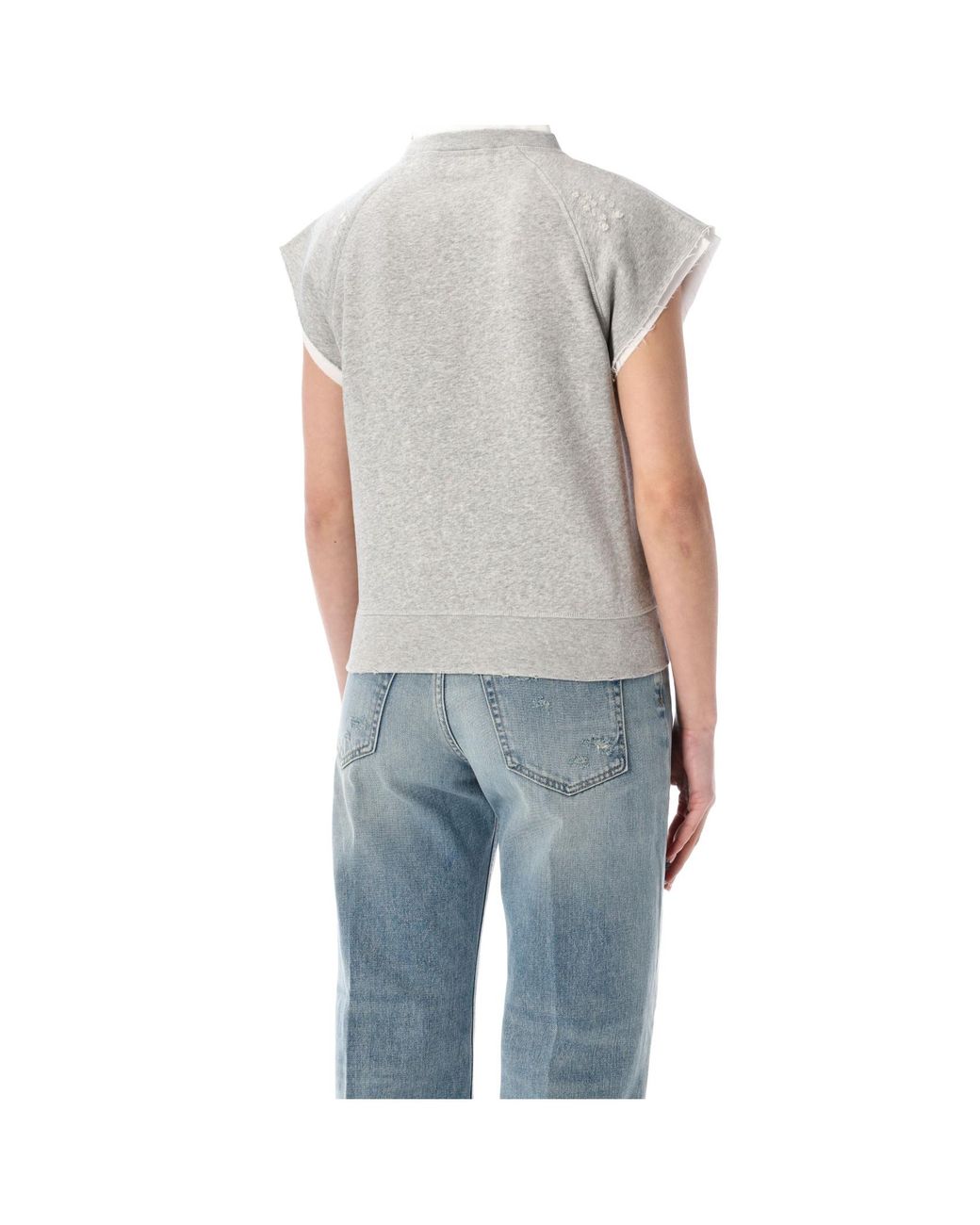 Acne White Logo Layered Sleeveless Sweatshirt