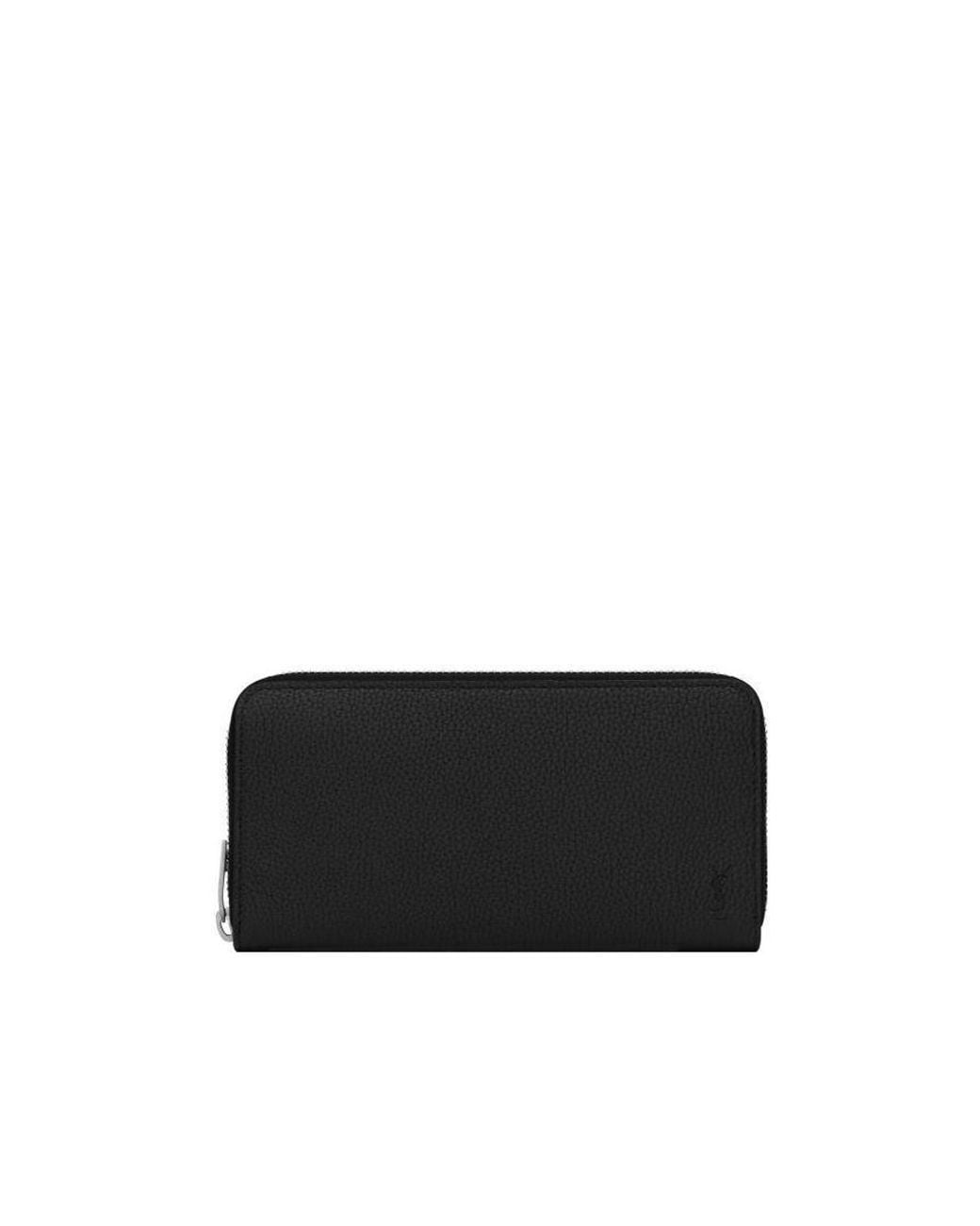 Saint Laurent Black Cassandre Shadow Zip-Around Wallet for men