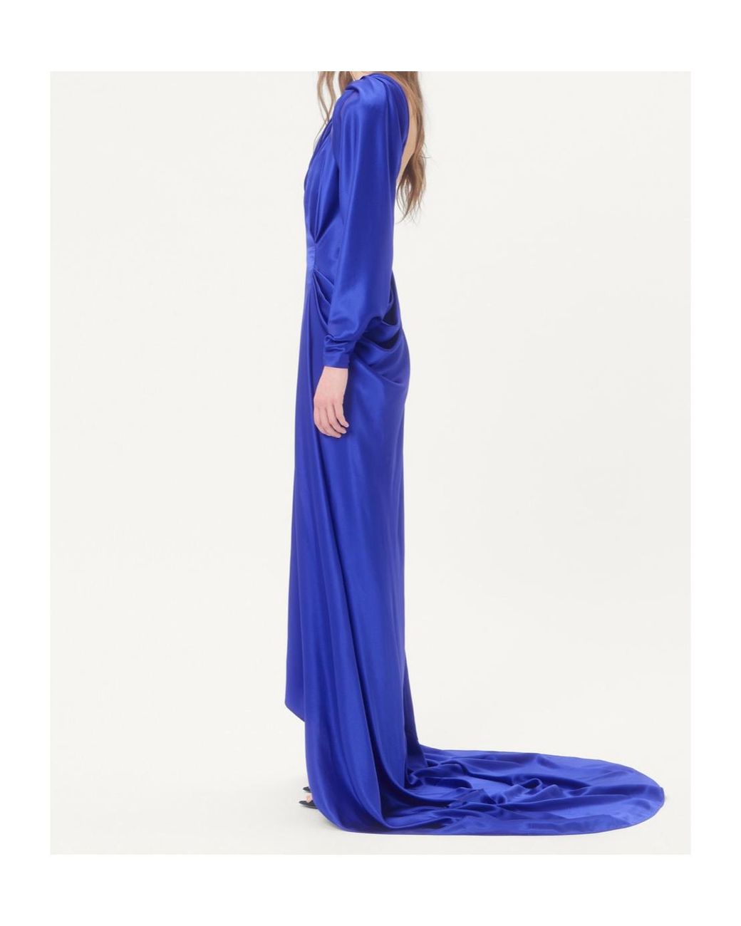 Valentino Blue Crepe Satin Gown