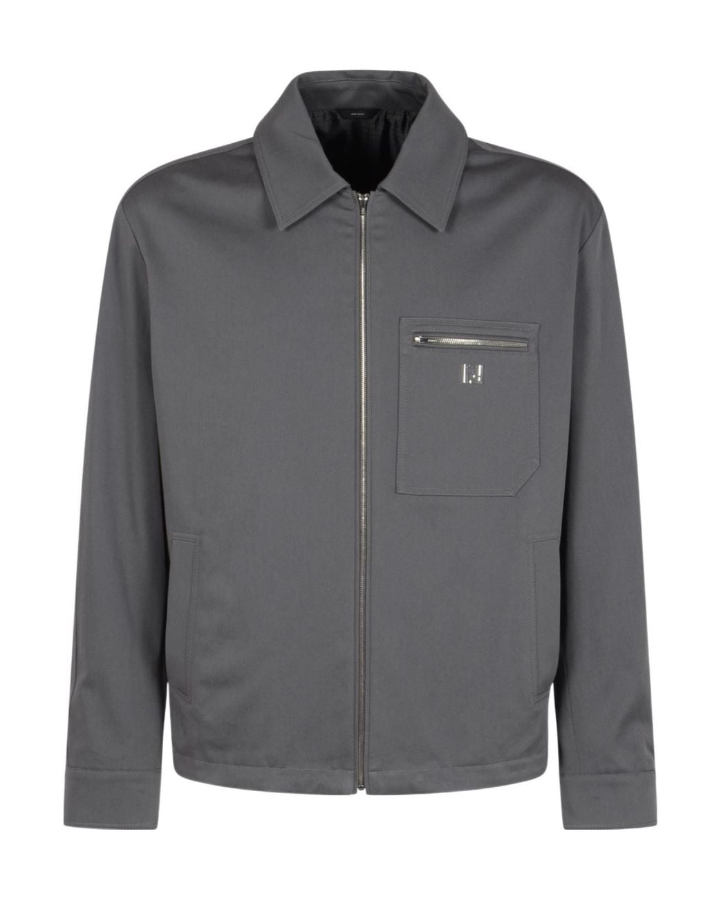 Fendi Gray Ff Logo Plaque Zip-Up Blouson for men
