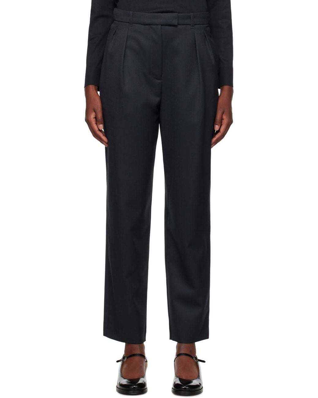 A.P.C. Black High-Waist Cropped Trousers