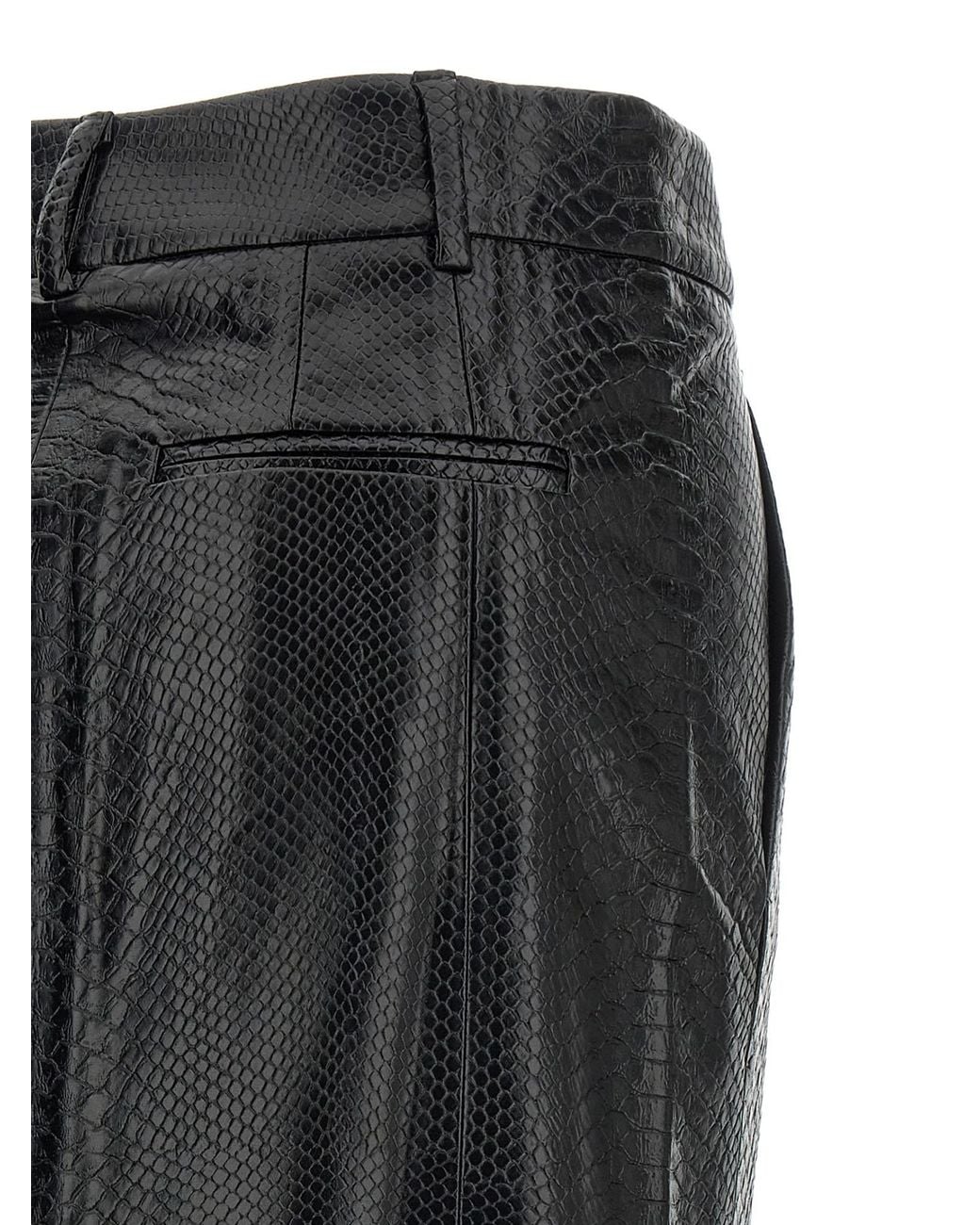 ANDAMANE Black New Xania Embossed Midi Skirt
