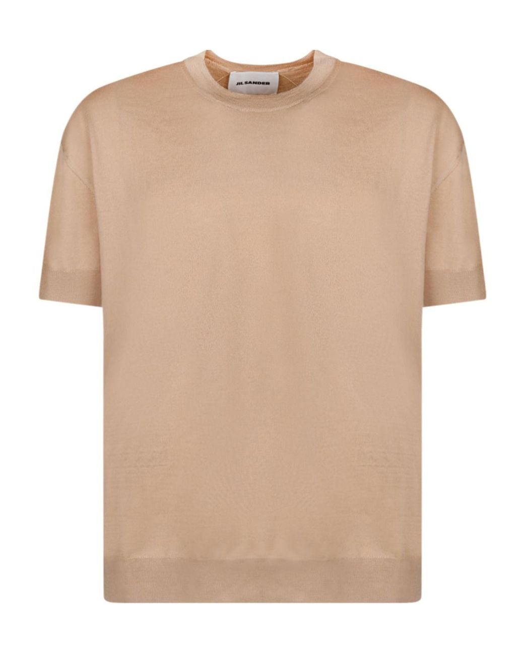 Jil Sander Natural Short-Sleeved Knitted T-Shirt for men