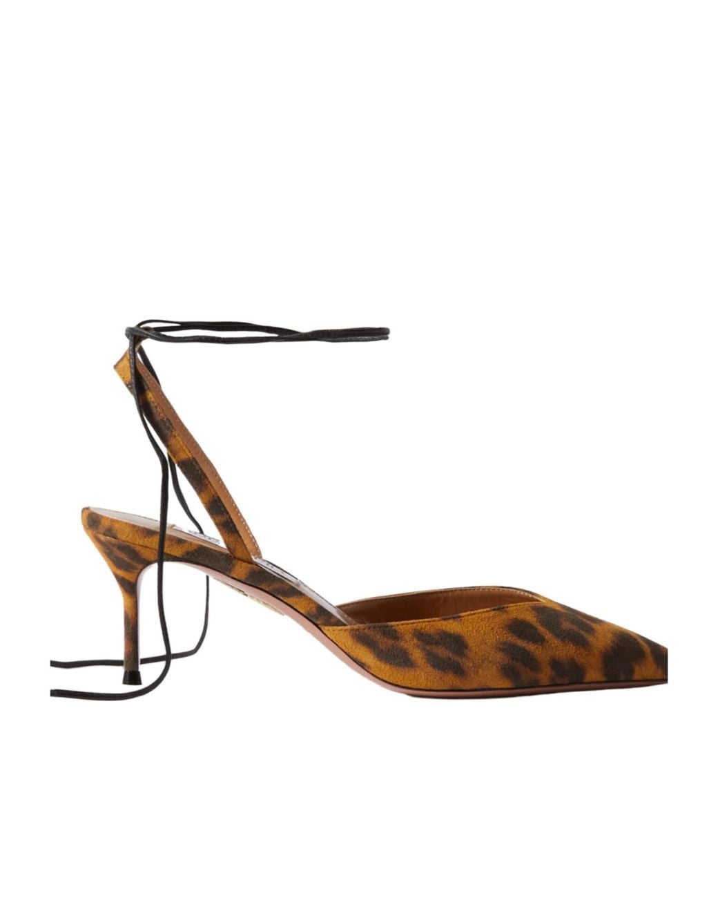 Aquazzura White Leopard-Print Suede Pumps
