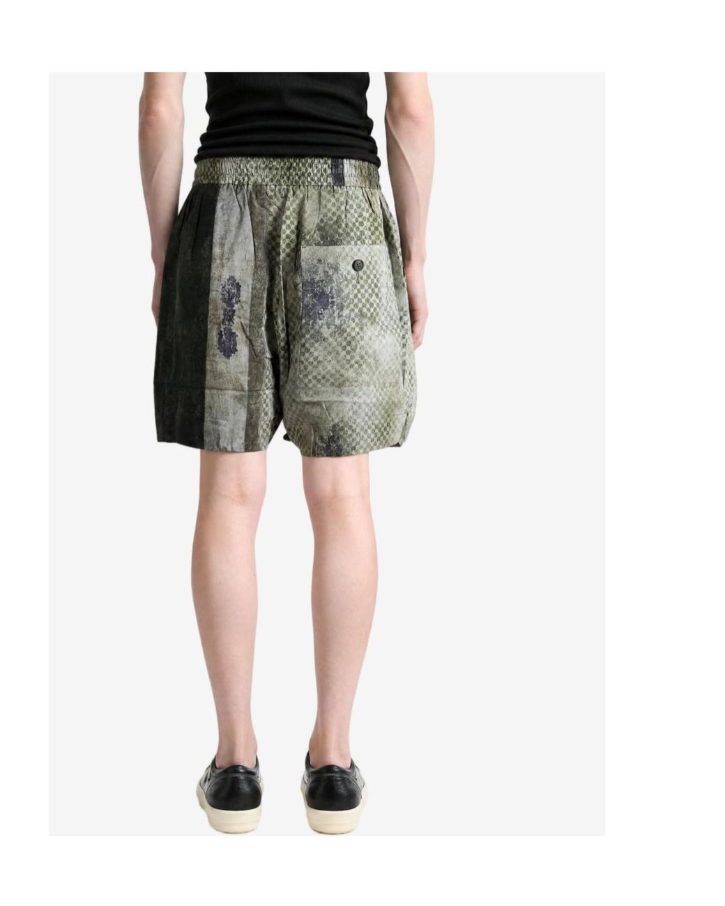 Ziggy Chen Green Digital Printed Drawstring Shorts for men