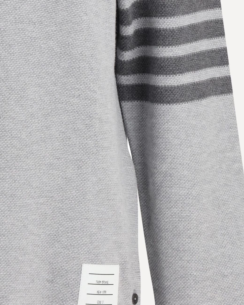 Thom Browne Gray 4-Bar Long-Sleeved Polo Shirt for men