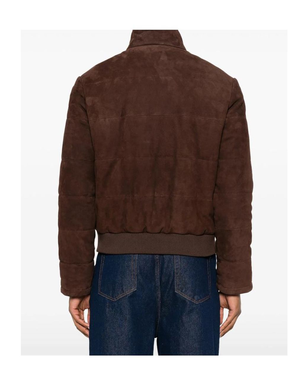 Tagliatore Brown Stand-Up Collar Leather Jacket for men