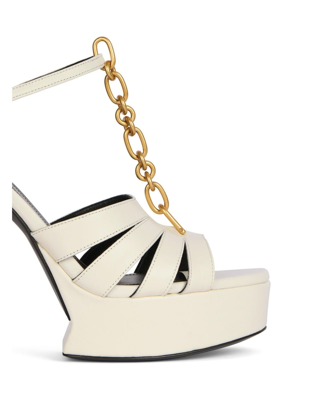 Balmain White Sync Platform Sandals