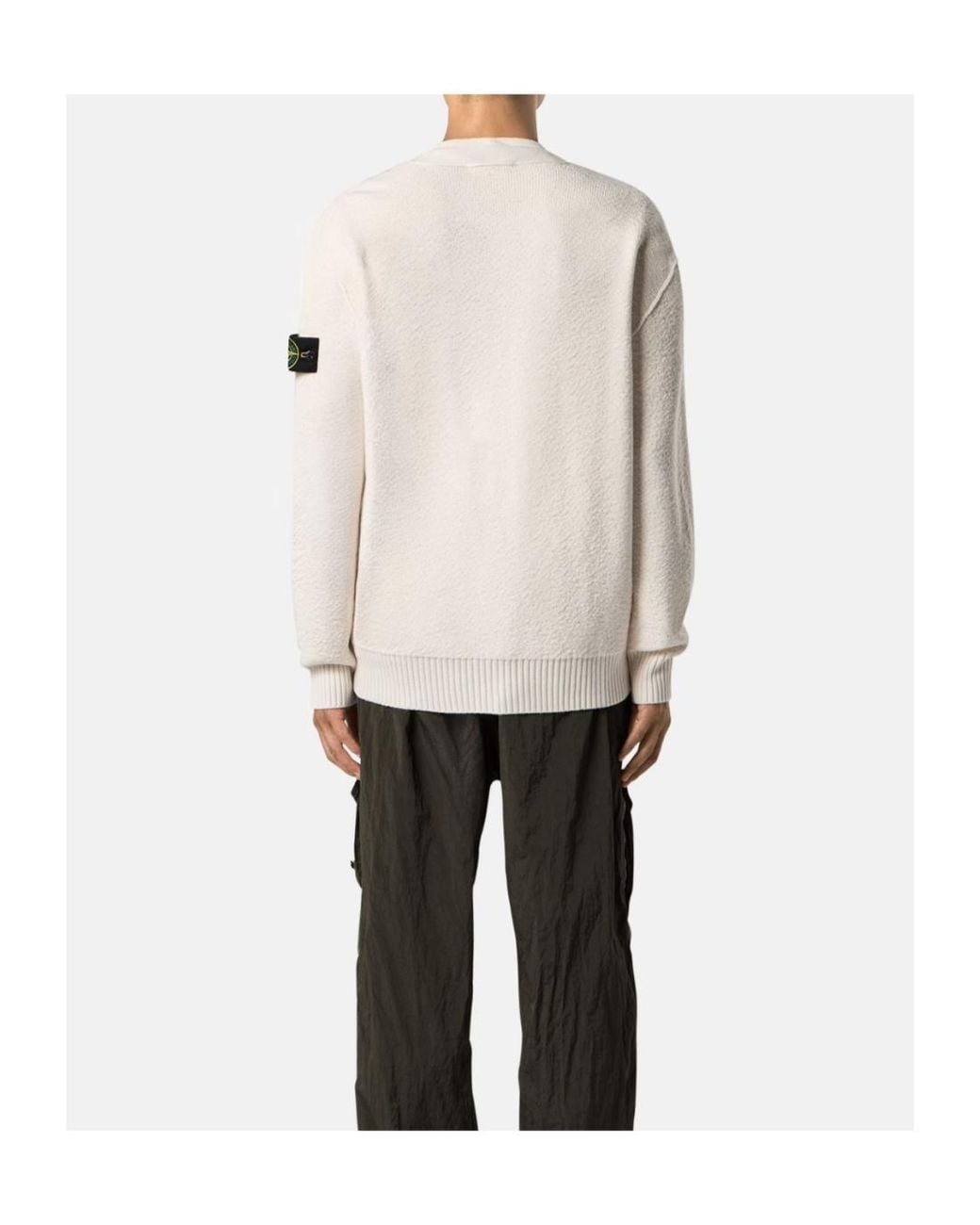 Stone Island Natural Loose-Fit V-Neck Cardigan With Pockets for men