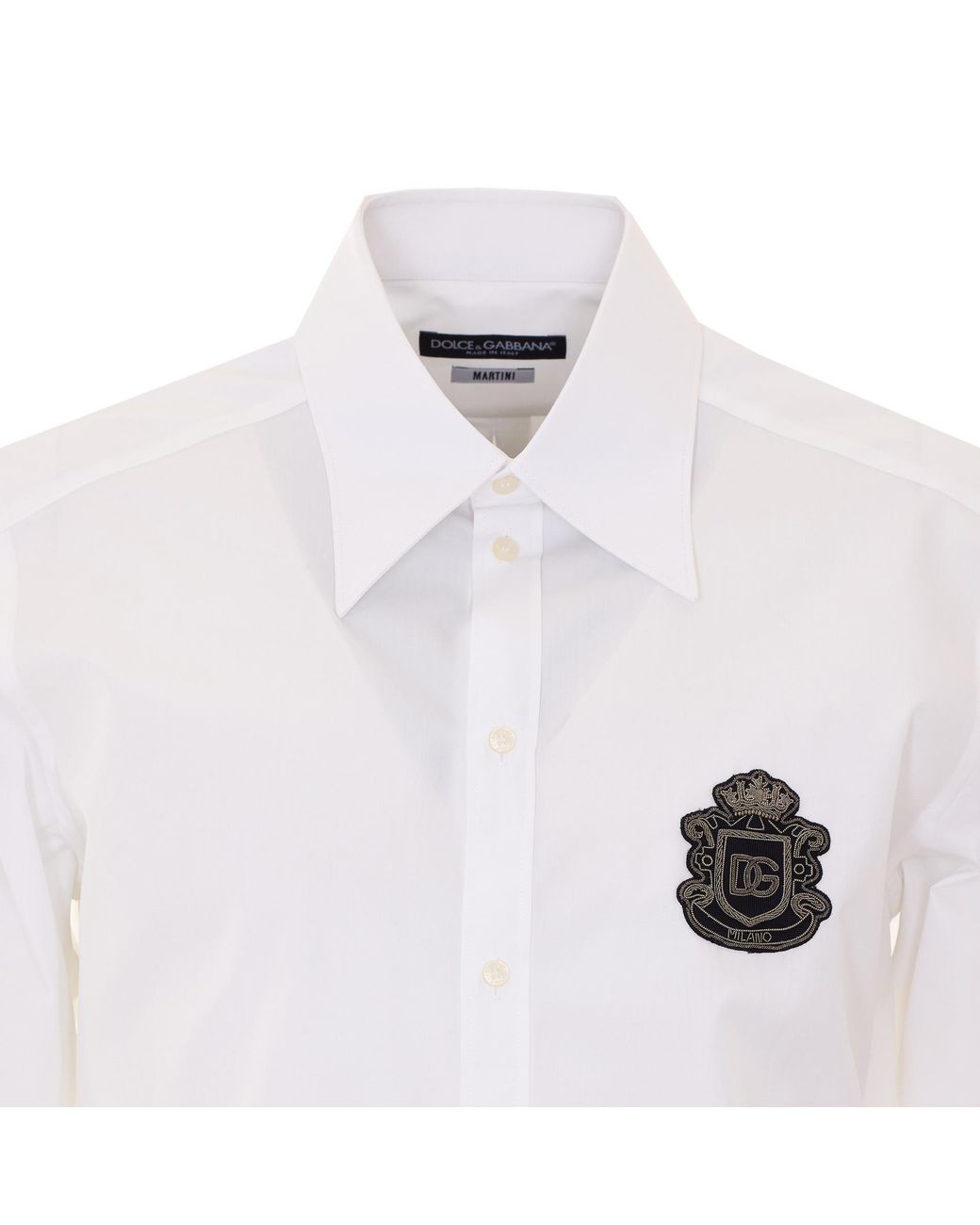 Dolce & Gabbana White Heraldic Patch Shirt for men