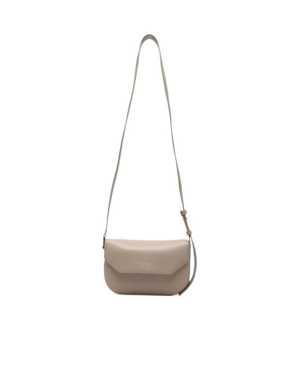 Emporio Armani White Mini Grainy-Leather Cross Body Bag