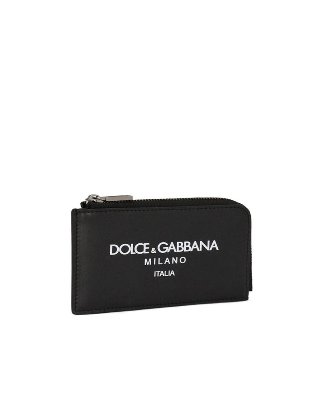Dolce & Gabbana Black Logo Printed Zipped Card Case for men