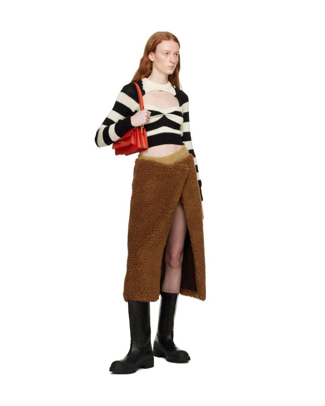 Marni Black Striped Virgin-Wool Top