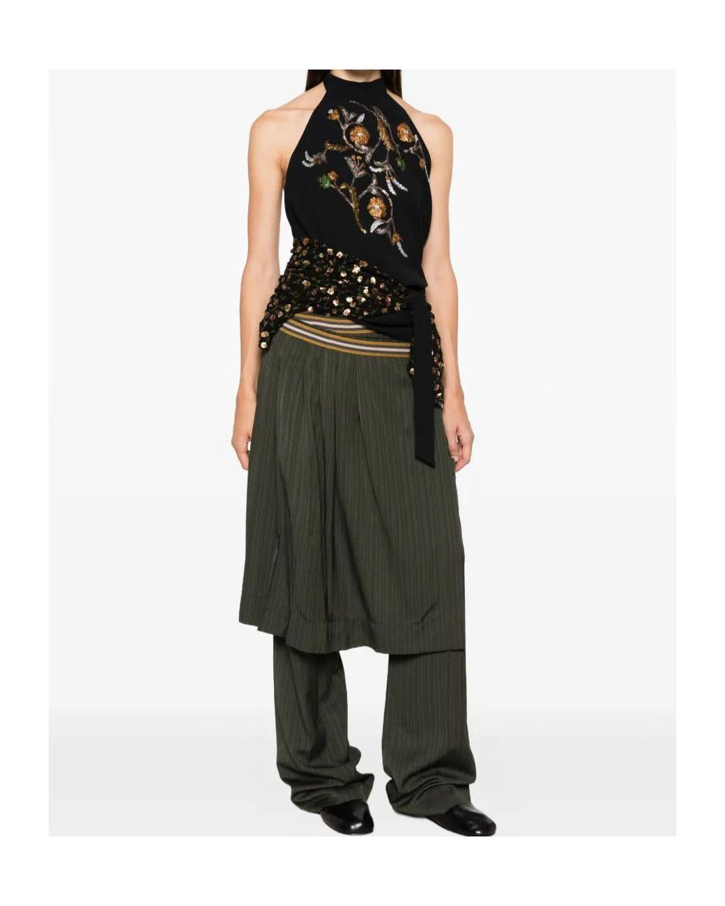 Dries Van Noten Black Emb Top