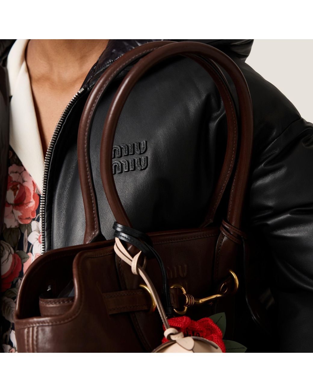 Miu Miu Black Padded Nappa Leather Jacket