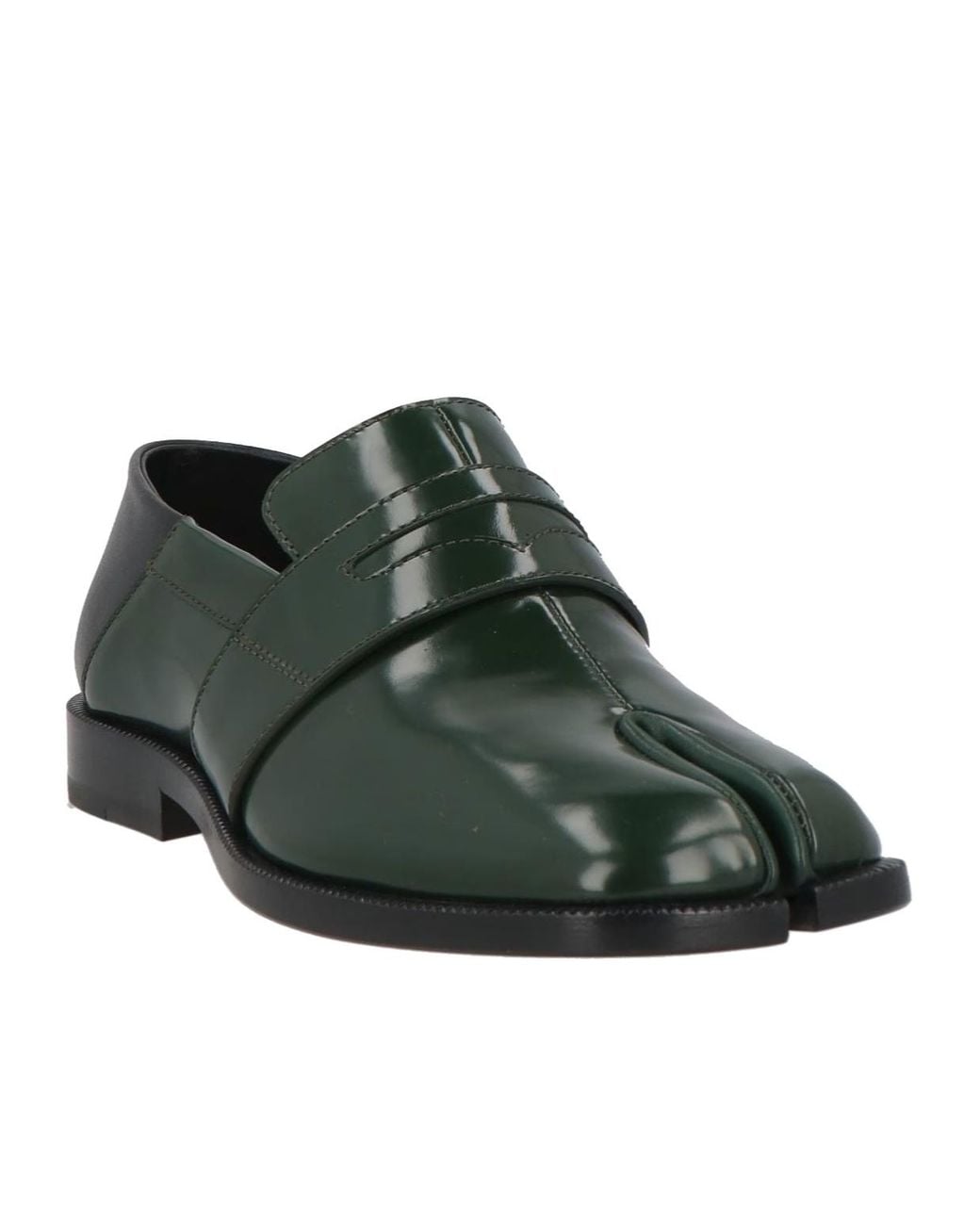 Maison Margiela Green Two-Tone Leather Loafers
