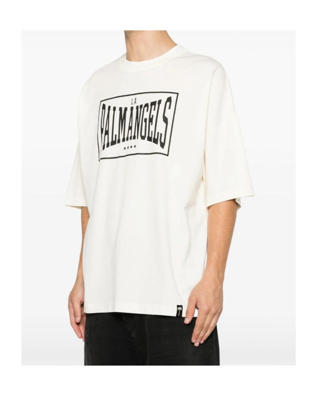 Palm Angels White Logo Loose Tee for men