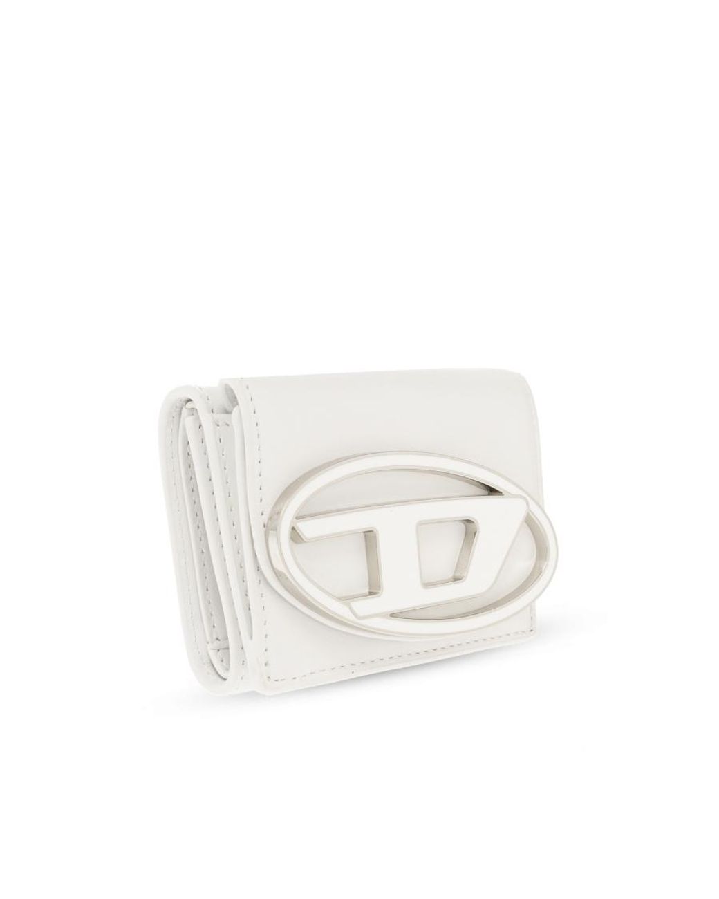 DIESEL White 1Dr Logo Plaque Tri-Fold Wallet