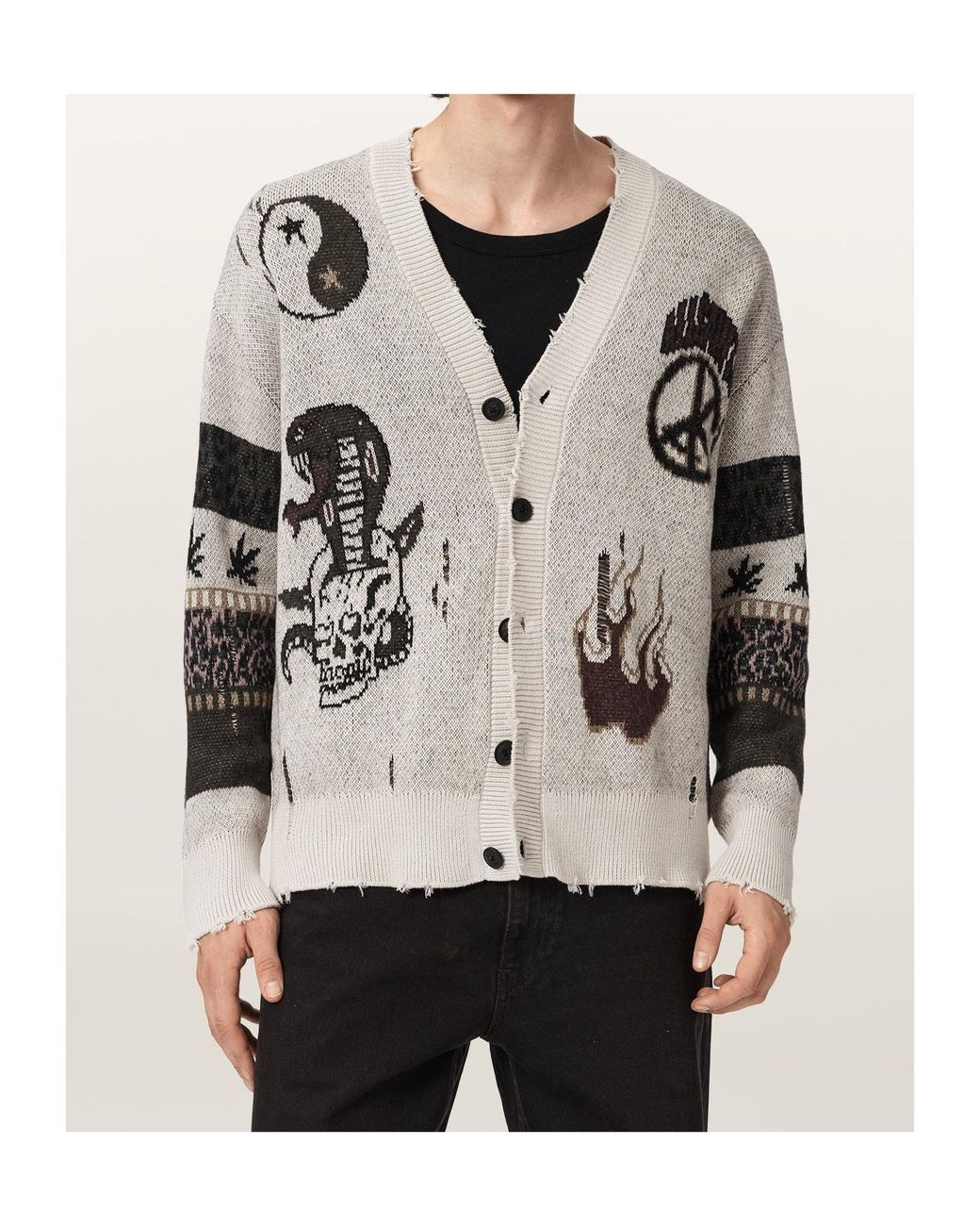 AllSaints Natural Bram Cardigan for men