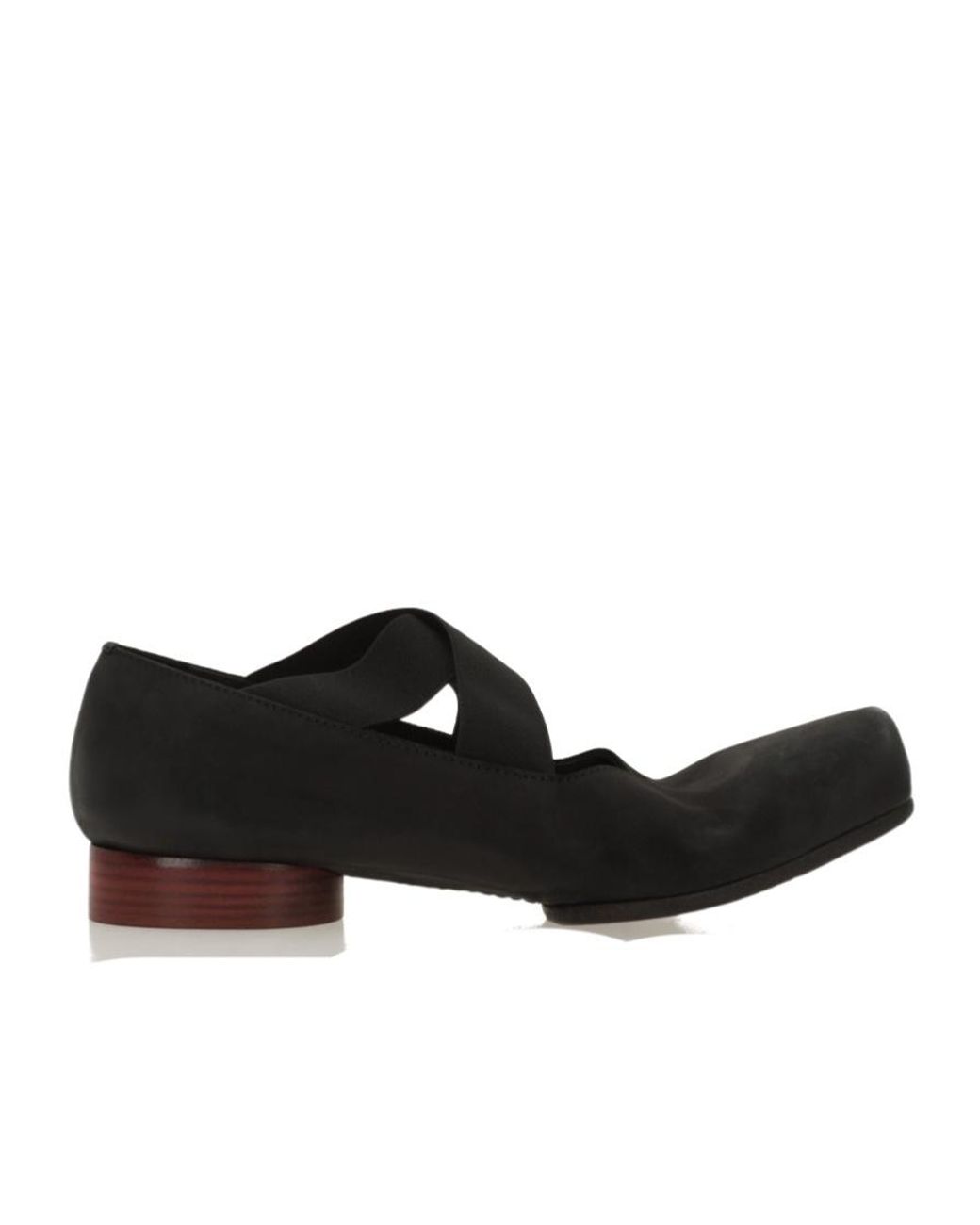 Uma Wang Black Square-Toe Ballet Flats