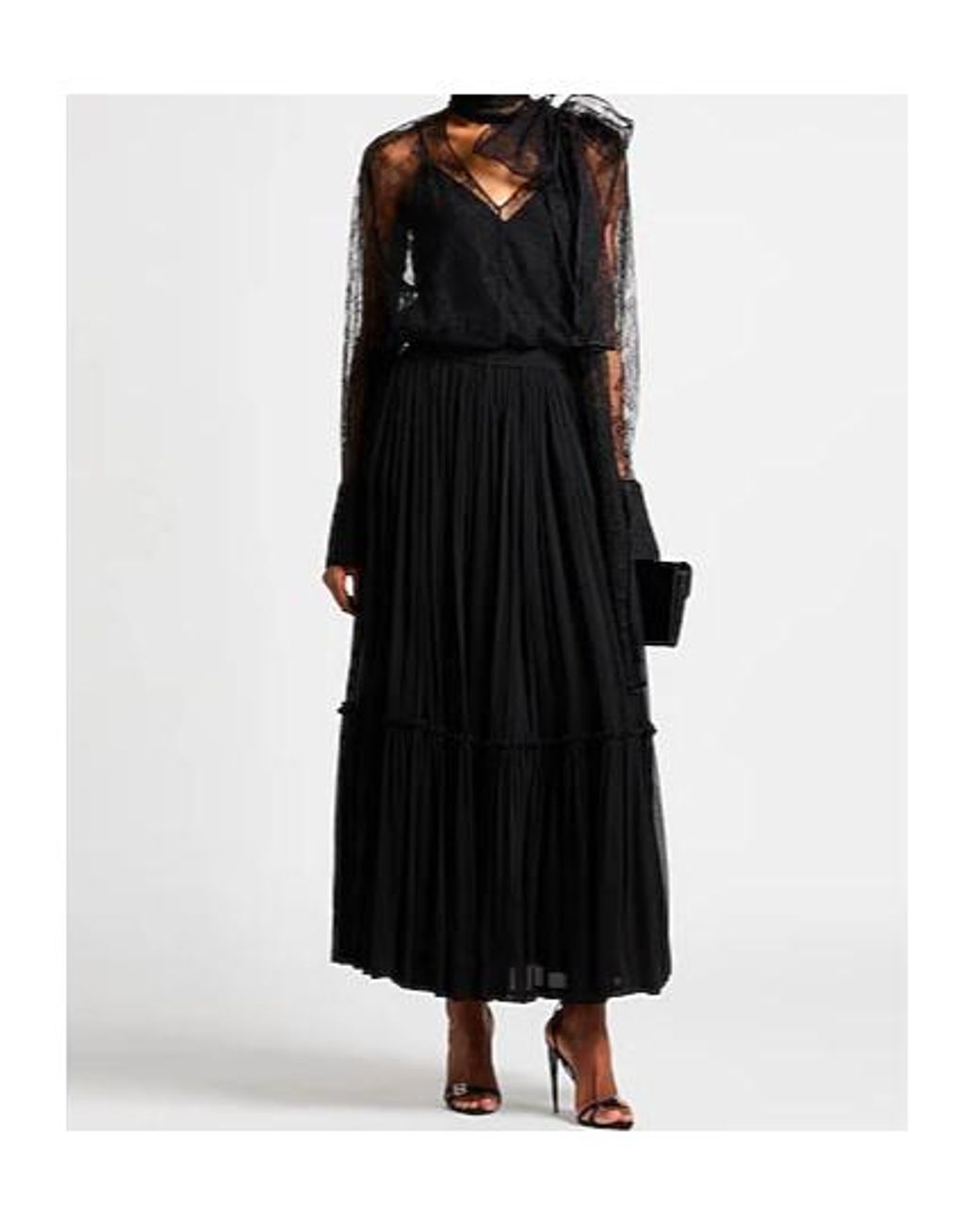 Saint Laurent Black Pleated Skirt