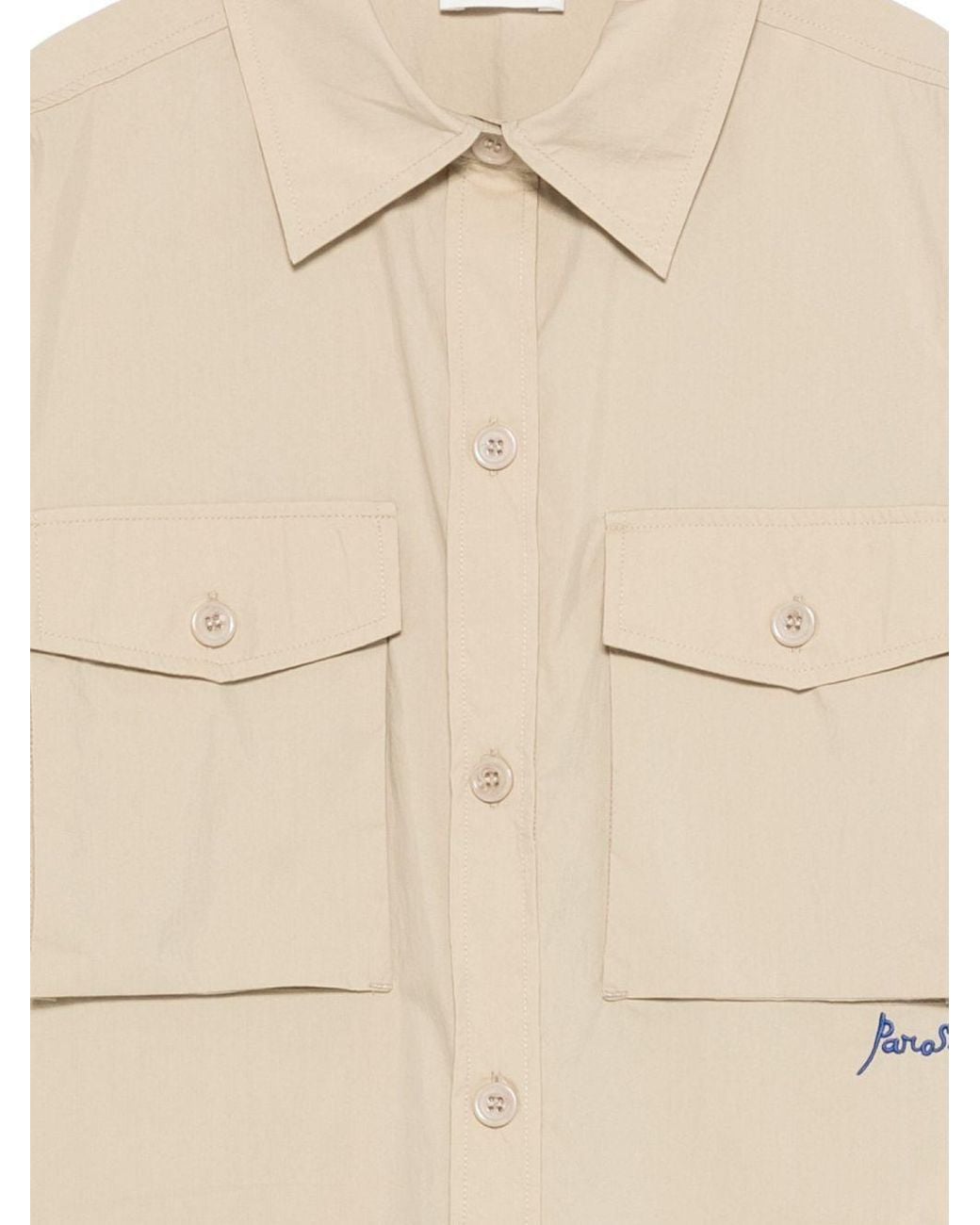 P.A.R.O.S.H. Natural Long-Sleeve Button-Up Shirt