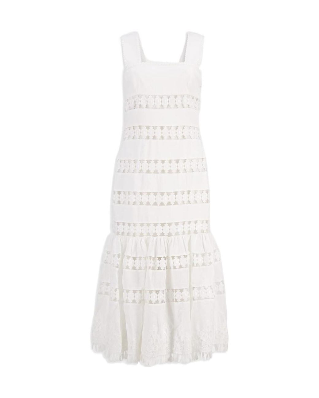 Zimmermann White Trimmed Midi Dress