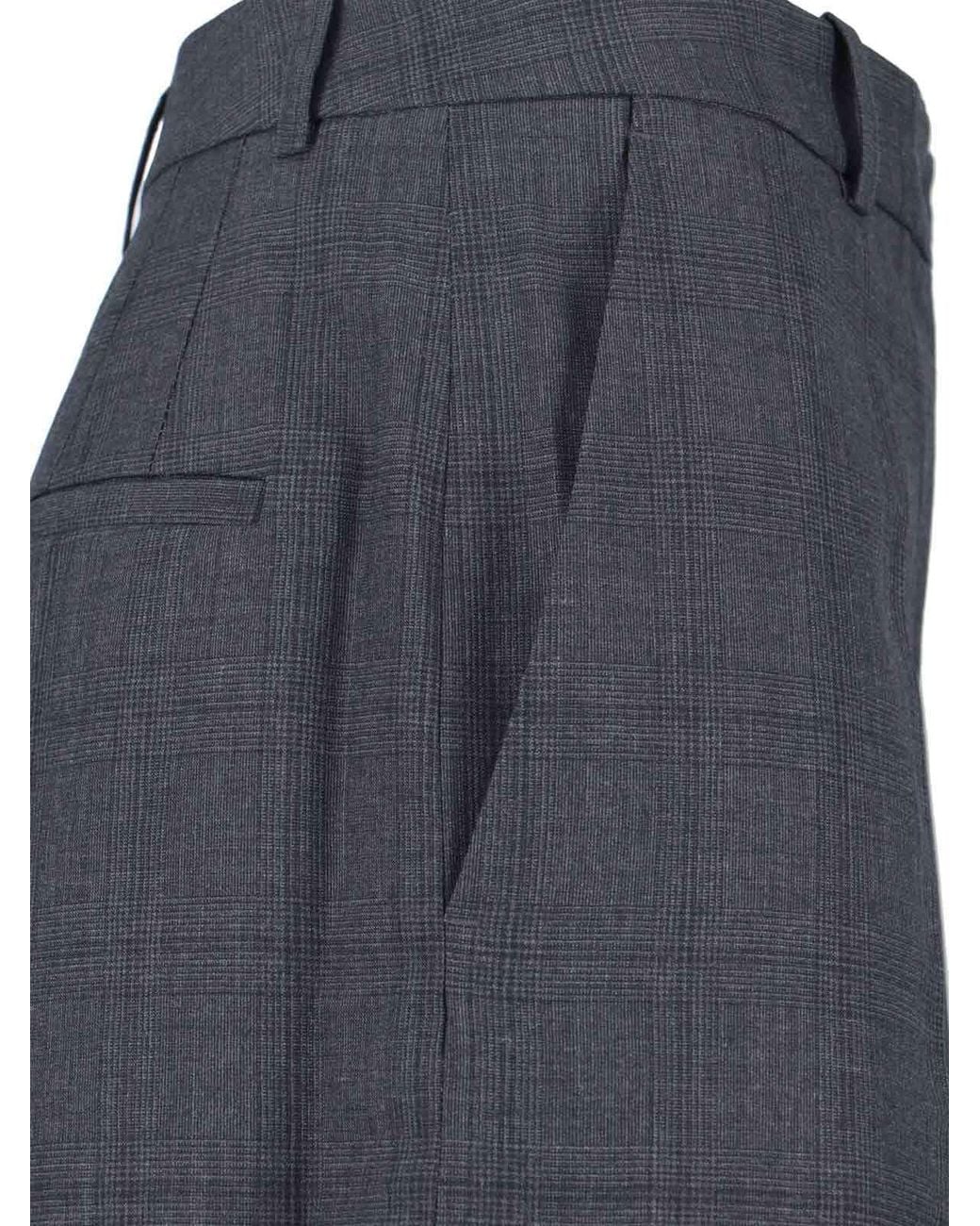 Frankie Shop Blue Brickell Plaid Wide-Leg Pants