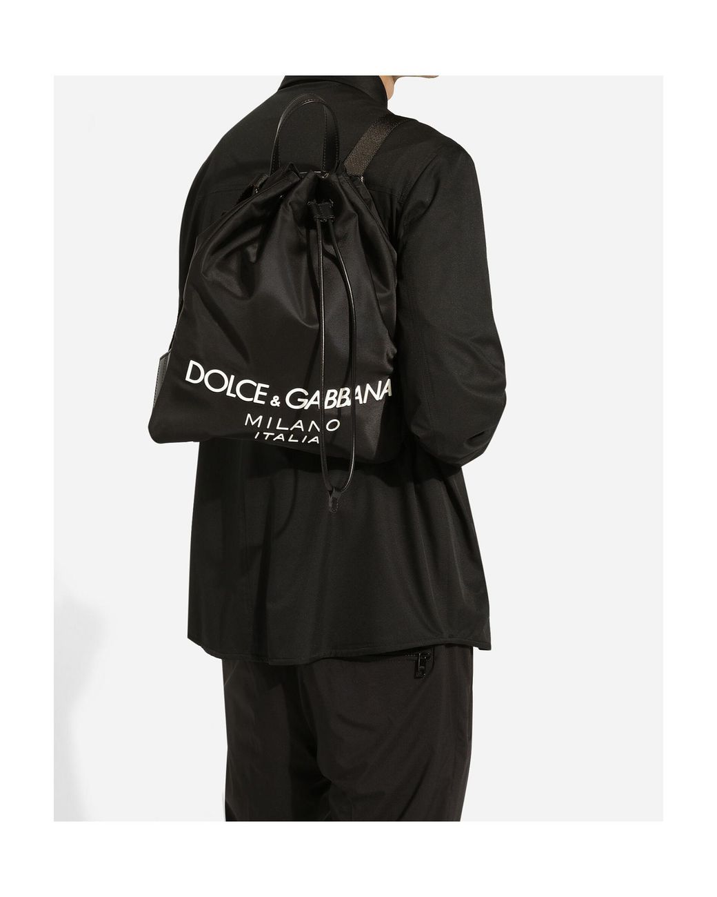 Dolce & Gabbana Black Nylon Backpack for men