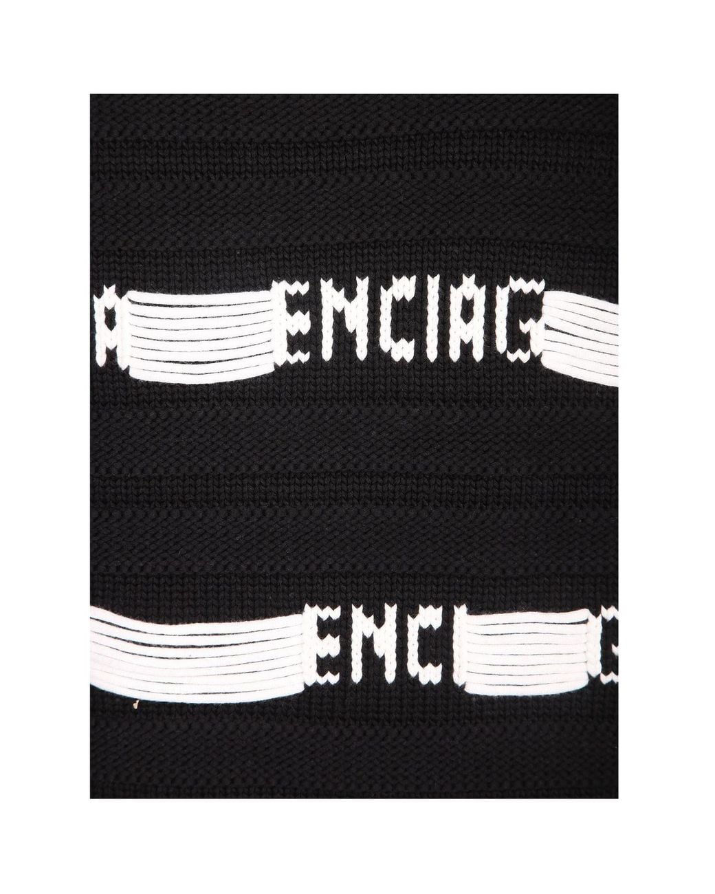 Balenciaga Black Logo Intarsia-Knit Sweater for men