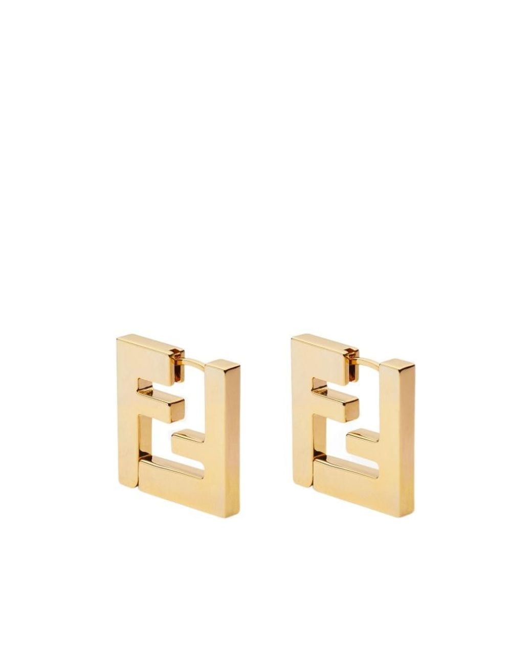 Fendi Metallic Ff Motif Shaped Earrings