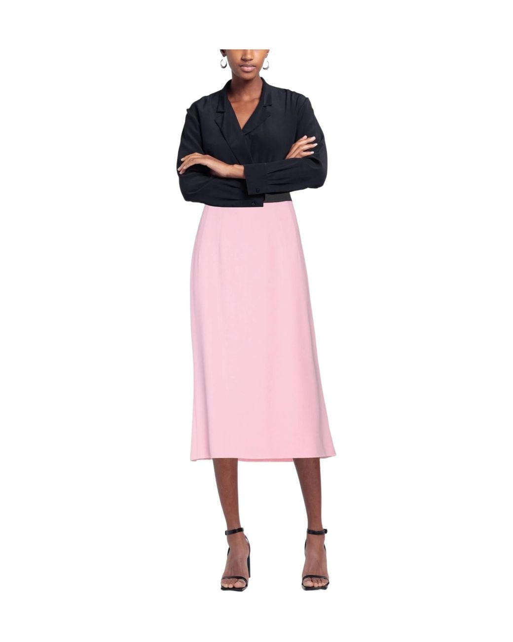 Dolce & Gabbana Pink Color-Block Midi Skirt