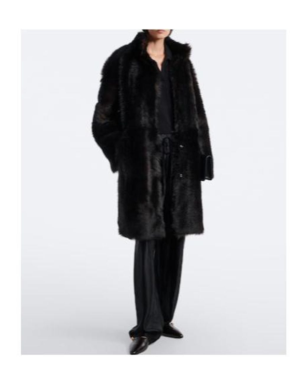 Nour Hammour Black Soft Wool Coat